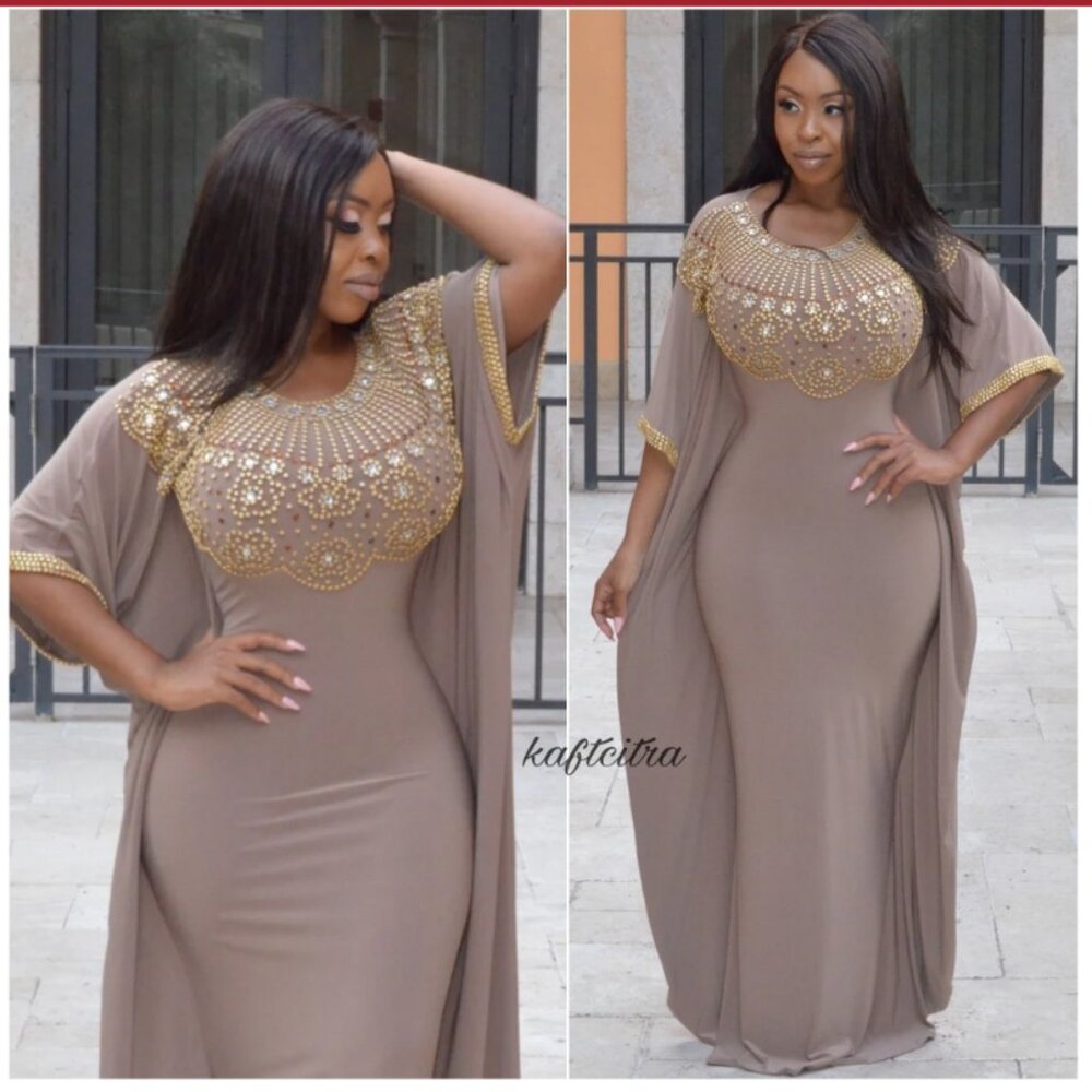 Royal Fairuza Kaftan ( Nude )